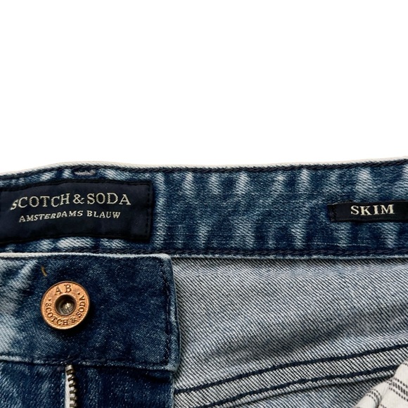 Scotch & Soda Denim Jeans Mens 32x32 Skim Peacock Stretch Button Fly Blue Washed - Picture 5 of 8